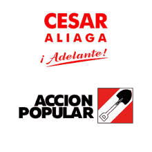 a logo for cesar aliaga adelante and accion popular