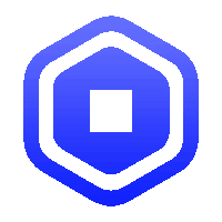 a blue hexagon with a square in the middle