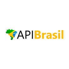 a logo for api brasil with a map of brazil in the background