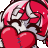 a pixel art drawing of a cartoon character with red boxing gloves .