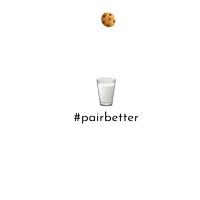 a cookie is falling into a glass of milk with the hashtag pairbetter