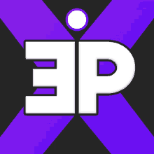 a purple and black logo with the letter ep in white