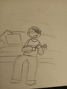 a drawing of a man playing a guitar with the word always written on the bottom right