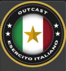 a logo for outcast esercito italiano with a yellow star in the center