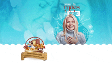 an advertisement for semana das mães with a woman in the background