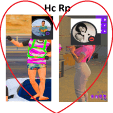 a picture of a man and a woman with the words hc rp on the top