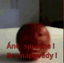 a picture of a red ball with the words ano spravne bez napovedy