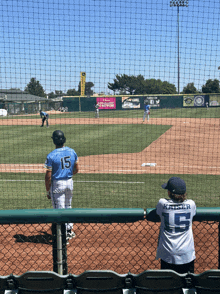 a baseball player with the number 15 on his jersey