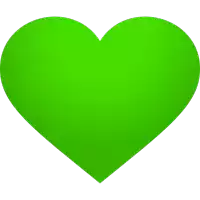 a green heart on a white background with a gradient