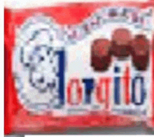 a close up of a package of jorrito candy bar .