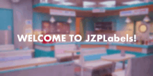 a blurred image of a restaurant with the words welcome to jzplabels