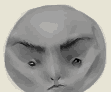 a drawing of a person 's face with an angry look on it