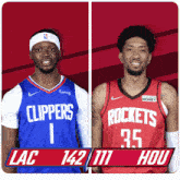 two basketball players from the clippers and rockets