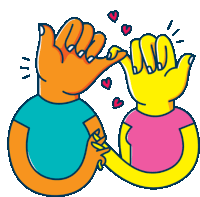 a cartoon illustration of a man and a woman making a promise