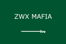 a green background with the words zwx mafia written on it