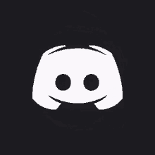 a white discord logo on a black background .