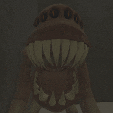 a 3d rendering of a monster with a large mouth and teeth