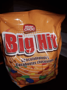 a bag of mister choc big hit peanut candies