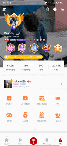 a screenshot of a phone screen showing a person 's profile and their followers