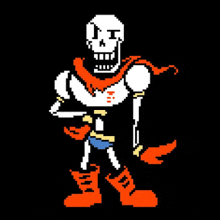 a pixel art drawing of papyrus from undertale .