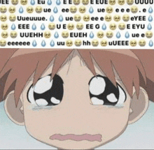 a picture of a crying anime girl with tears coming out of her eyes