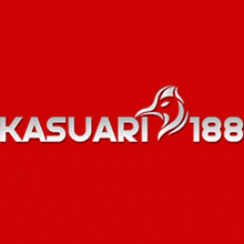 a red background with the words kasuari 188 and a horse head