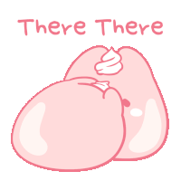 a pink bubble with whipped cream on it and the words " there there " above it