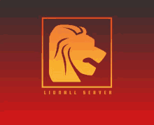 a logo for a lion server with a lion head in a square .