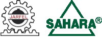 two logos for jarfel and sahara are shown side by side