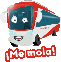 a cartoon drawing of a bus with the words me mola on the bottom