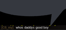 a screenshot of a text message that says whos daddys good boy