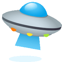 an illustration of an ufo with a blue dome