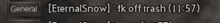 a blurred image of text that says ' eternalsnow ' on it