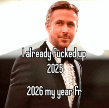 a man in a tuxedo says i already fucked up 2025