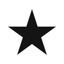 a black star on a white background has a pointed point