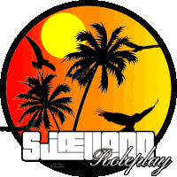 a logo for s.i.e.i.o.n. roleplay with palm trees and birds in the background