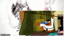 a cartoon of a crocodile in a karate uniform is shown