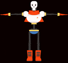 a 3d model of papyrus from undertale is shown