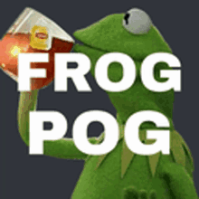 kermit the frog is holding a cup of lipton tea .