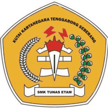 a logo for a school called smk tunas etam with a torch and a wreath of leaves