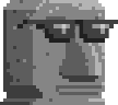 a black and white pixel art of a man wearing sunglasses .