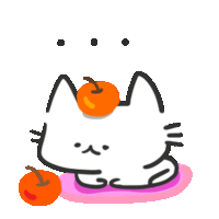 a cat with a pumpkin on its head is laying on a pink surface .