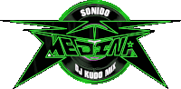 a green and black logo for sonido medena