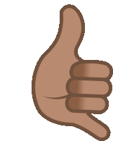 a cartoon hand is giving a thumbs up sign