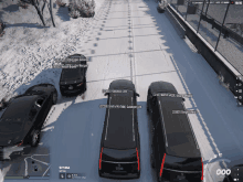 a screenshot of a video game shows cars parked in the snow including one named francesco link