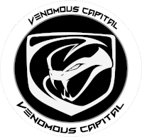 a logo for venomous capital shows a snake in a shield