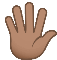 a drawing of a brown hand with five fingers