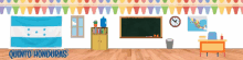 an illustration of a classroom with the word quito honduras on the bottom