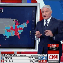 a man in a suit and tie is standing in front of a cnn sign