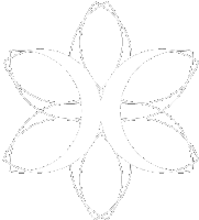 a black and white drawing of a flower with a circle in the middle